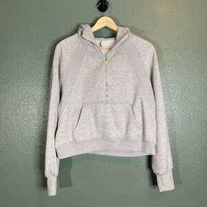 Hoody Women 1/4 Zip Cropped Gentle Warm Women's Medium